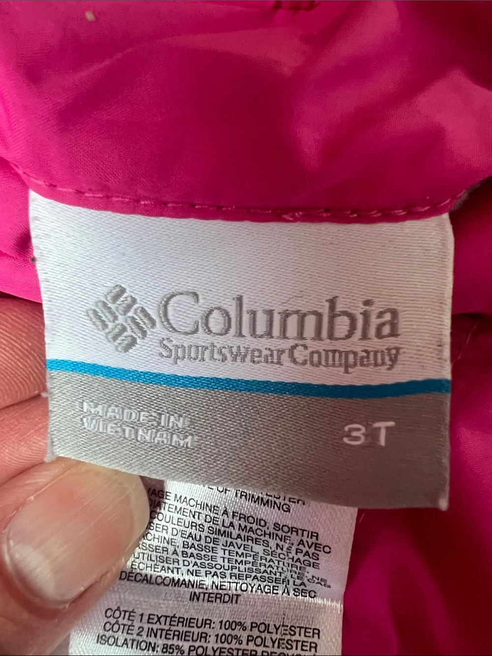 Columbia Girls Hot Pink Hooded Puffer Jacket